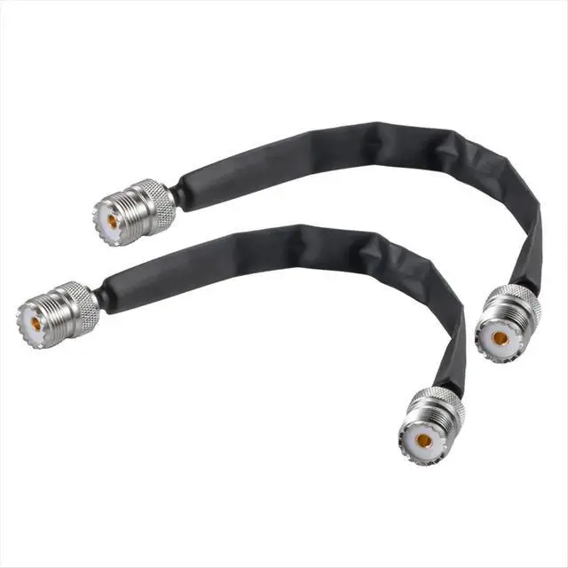 Alt view image 2 of 3 - 2PCS Door/Window Pass Through Flat Coaxial Cable 50 Ohm SO239 UHF Female to UHF Female Pigtail Cable