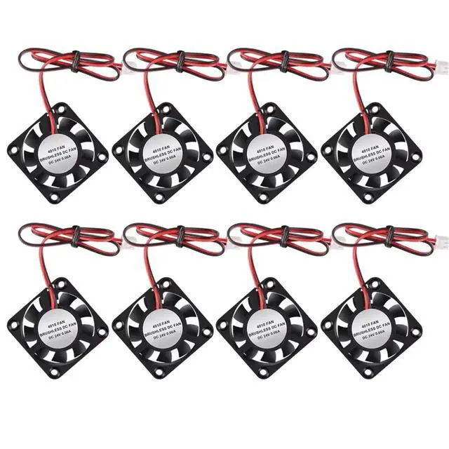 Alt view image 3 of 3 - 3D Printer Cooling Fan 40x40x10mm Oil Bearing Blower Fan DC 12V Brushless Cooling Fan for Hotend Extruder 8PCS