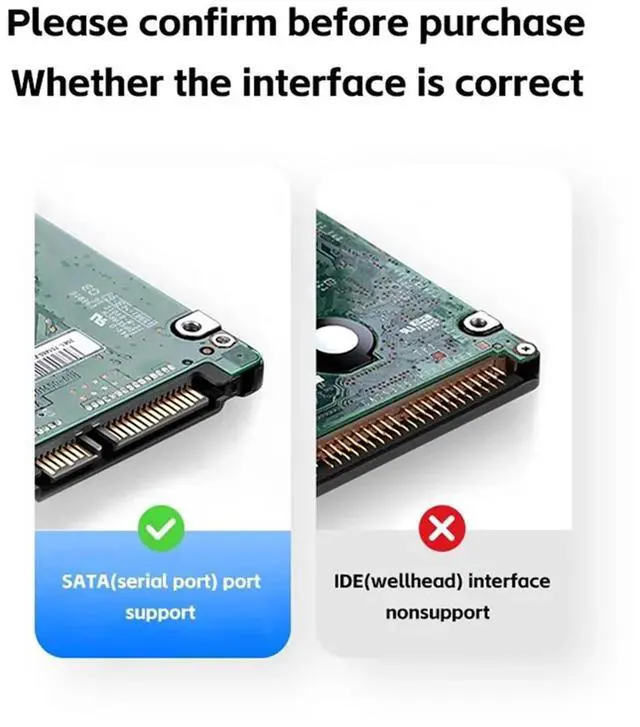 Main image of 2.5Inch External Hard Drive Enclosure USB 3.0 Hard Disk Case 6TB Supports 7mm 9.5mm SATA SSD HDD for Laptop PC