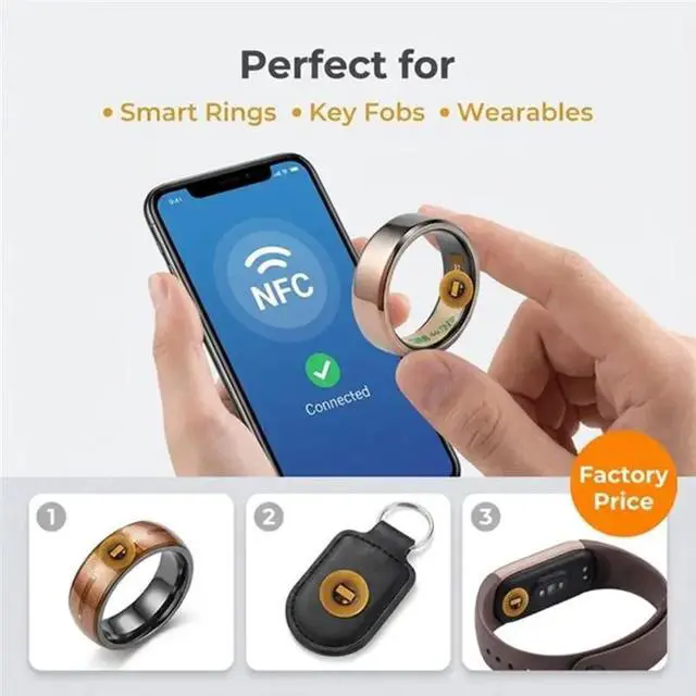 Alt view image 3 of 3 - Round Waterproof 6Mm NXP NTAG213 Tags 10Pcs Programmable RFID Stickers FPC Labels For Phones/Wearables