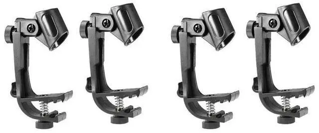 Main image of 4PCS Adjustable Mic Clip On Drum Rim Shockproof Mount Microphone Mic Clamp Stand Holder On Drum Microphone Clip