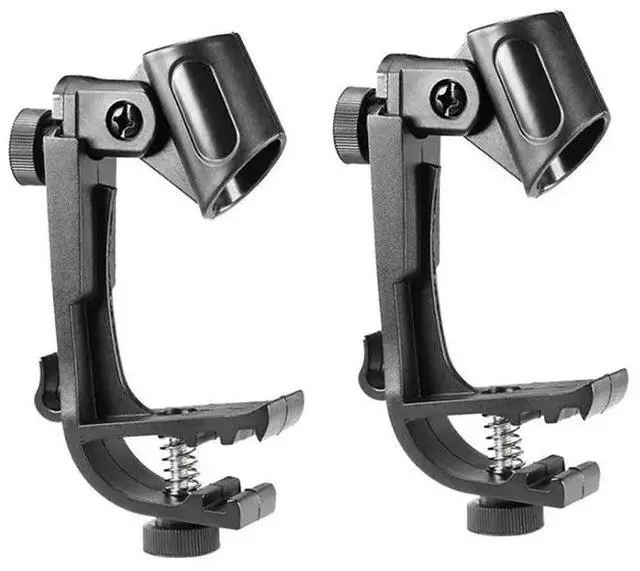 Alt view image 2 of 3 - 4PCS Adjustable Mic Clip On Drum Rim Shockproof Mount Microphone Mic Clamp Stand Holder On Drum Microphone Clip