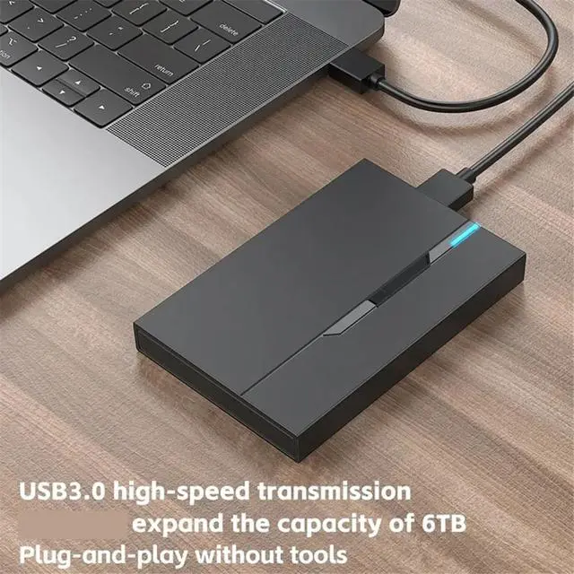 Alt view image 3 of 3 - 2.5Inch External Hard Drive Enclosure USB 3.0 Hard Disk Case 6TB Supports 7mm 9.5mm SATA SSD HDD for Laptop PC