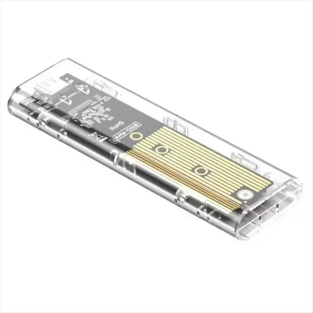 Alt view image 3 of 3 - M.2 NVMe SSD Enclosure USB 3.2 Gen 2 10 Gbps Transparent External Drive Case for PC Laptop