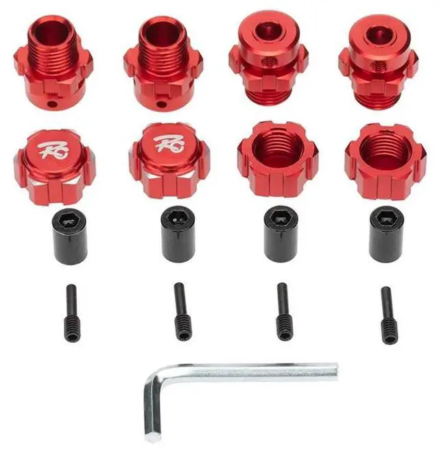 Main image of 8Pcs 17Mm Hex Nuts Adapter Splined Wheel Hubs Extension Combiner For 1/10 Traxxas E-REVO SUMMIT RC Car Parts,Red