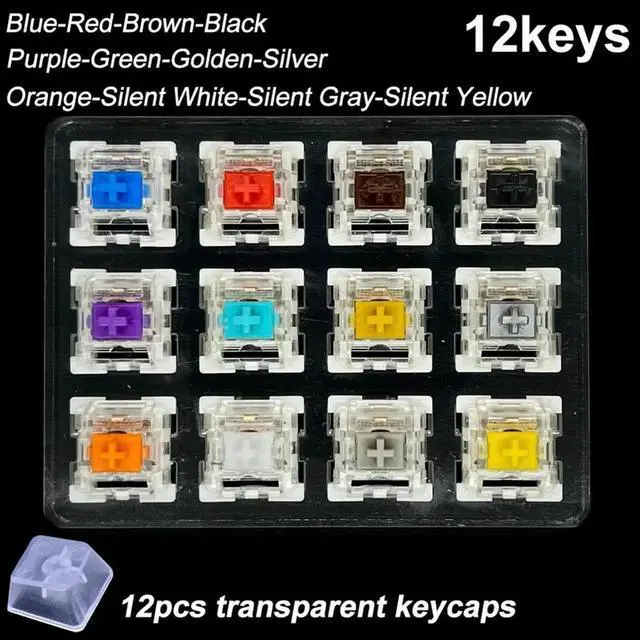 Alt view image 2 of 3 - 12 Key Switches Tester for for Mechanical Keyboard Gaming Switch Blue Linear Clicky Slient Silver White SMD
