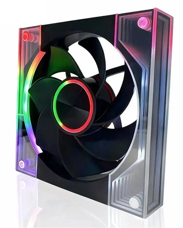 Main image of 120mm ARGB PC Case Cooling Fan Motherboard Lighting Sync 4PIN PWM Temp Control Cooler Fan (Positive Blade) Black