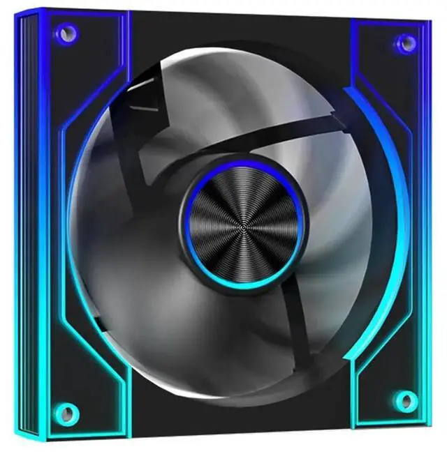 Alt view image 3 of 3 - 120mm ARGB PC Case Cooling Fan Motherboard Lighting Sync 4PIN PWM Temp Control Cooler Fan (Positive Blade) Black