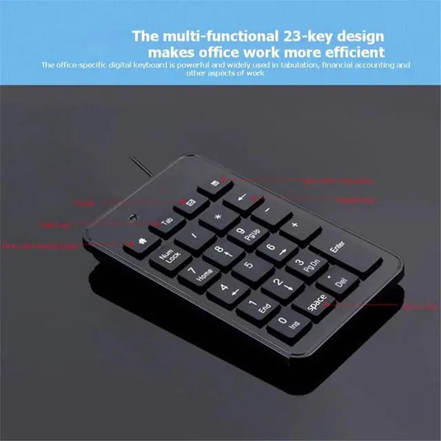 Alt view image 2 of 3 - 23 Keys Mini Numeric Type-C Wired Keyboard Mini Digital Numpad for Laptop Notebook Tablets Universal