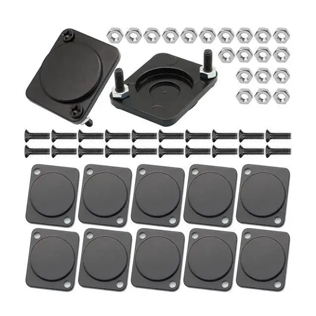Alt view image 3 of 3 - 12 Pack Panel-Mount Blank Plate Rack Mount Plate for Chassis Connectors and XLR Connectors