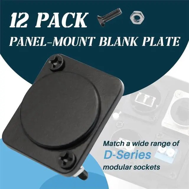 Alt view image 2 of 3 - 12 Pack Panel-Mount Blank Plate Rack Mount Plate for Chassis Connectors and XLR Connectors