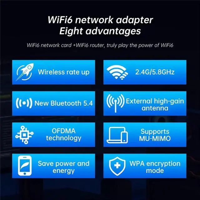 Main image of AX900 6 PCIe Network Card Adapter Bluetooth 5.4 Dual-Band 2.4G/5.8GHz 802.11AX Ethernet for Desktop PC