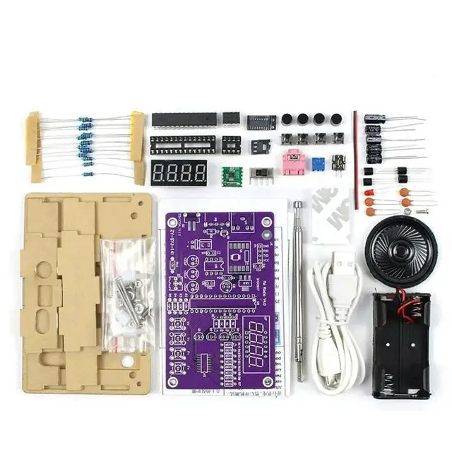 Alt view image 3 of 3 - DIY FM Radio Kit 87-108MHz FM Circuit Board Construction Microcontroller DIY Electronics Project Soldering Practice Kit