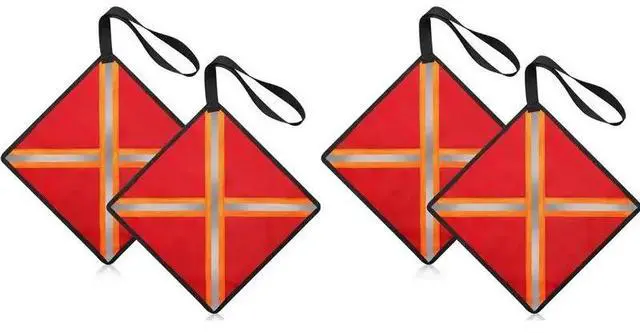 Main image of 4Pack Safety Flags For Trucks, 12.6Inch Reflective Red Flag For Truck Loads, High Visibility Reflective Safety Flags