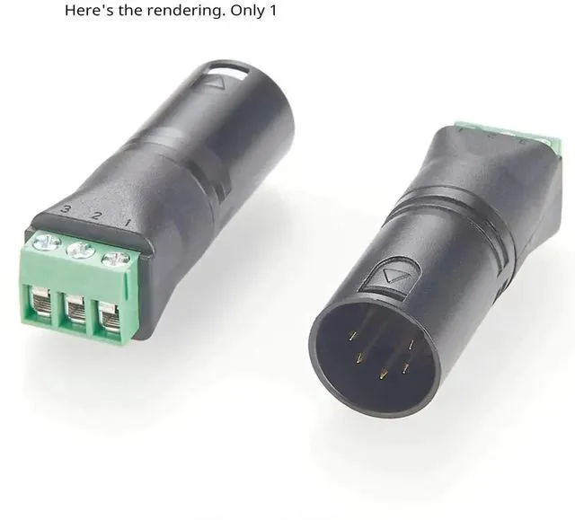 Main image of DMX512 5 Pin XLR Male to 3 Core Terminal Block Connector for RDM Lighting Control and Stage Sound Equipment Wiring