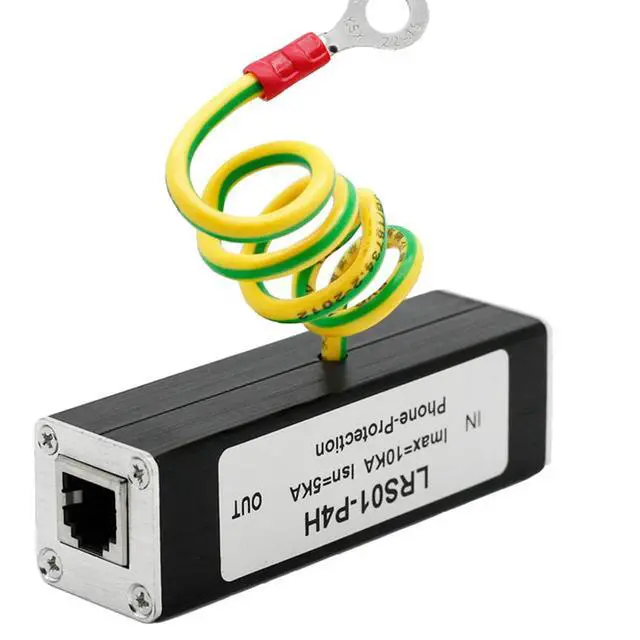 Alt view image 3 of 3 - Telephone Fax Surge Protector Thunder Arrestor RJ11 Kl01-P4H Black RJ11 ADSL