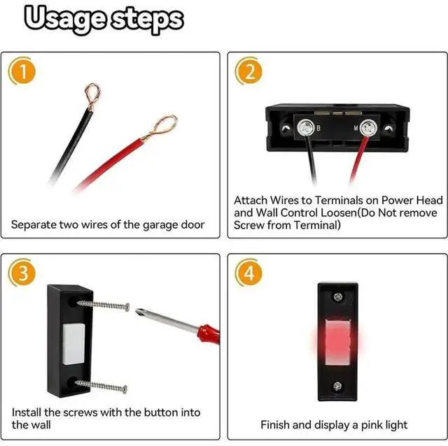 Alt view image 2 of 3 - For Genie 29599S Wired Series II Garage Door Opener Wall Control With Lighted Push Button Wall Mount Replacement Scr