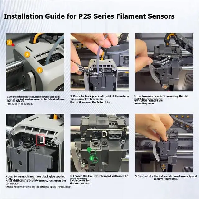 Alt view image 2 of 3 - Extruder Filament Sensor for P2S 3D Printer Hall Switch Filament Run-Out Detection Module