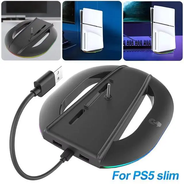 Alt view image 2 of 3 - Vertical Stand Non-Slip Display Stand Base for Slim Console Disc and Digital for Slim Console Space-Saving