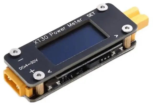 Alt view image 3 of 3 - XT30 Power Meter Bidirectional Current Voltmeter/Ammeter F/ RC Models Lead-Acid Battery