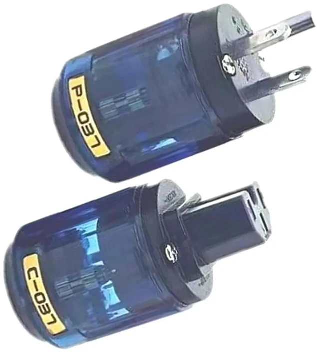 Main image of 2Pcs Hifi C-037 P-037 US Power Plug Plated IEC Audio Connector Female-Male MATIHUR Audio Transparent Hifi