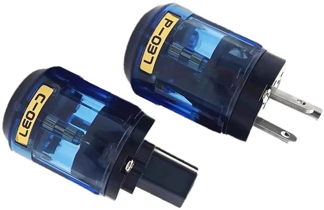 Alt view image 3 of 3 - 2Pcs Hifi C-037 P-037 US Power Plug Plated IEC Audio Connector Female-Male MATIHUR Audio Transparent Hifi