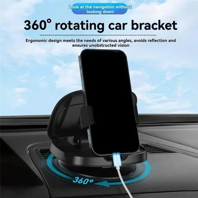 Alt view image 2 of 3 - Multifunctional Upgraded Universal Car Phone Holder Dashboard 360° Rotating Anti-Slip Pad Mat Phone Holder-AAAE