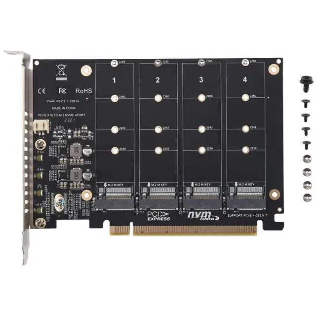 Alt view image 2 of 6 - HOT PH44 NVME 4-Disk Array Card PCIE Signal Split Array Card