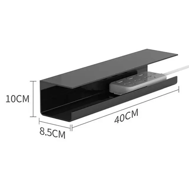 Alt view image 2 of 3 - Under Table Cable Organizer Punch-Free Wire Organizer Under Desk Cable Management Tra Holder Easy Installation
