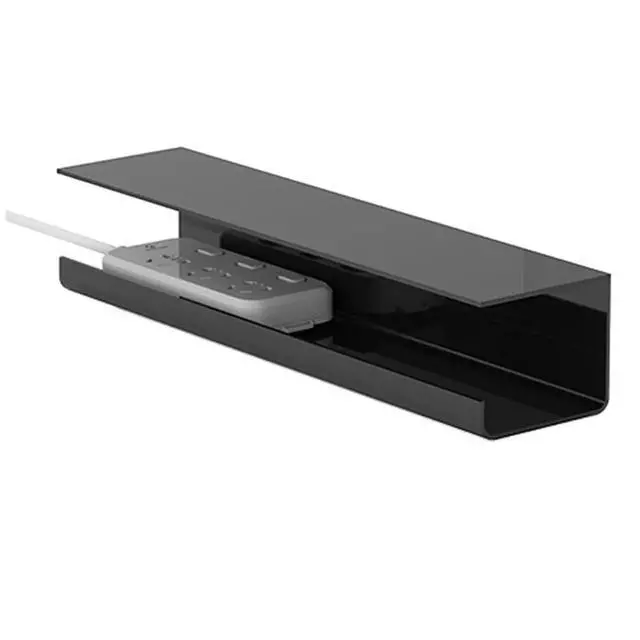 Alt view image 3 of 3 - Under Table Cable Organizer Punch-Free Wire Organizer Under Desk Cable Management Tra Holder Easy Installation