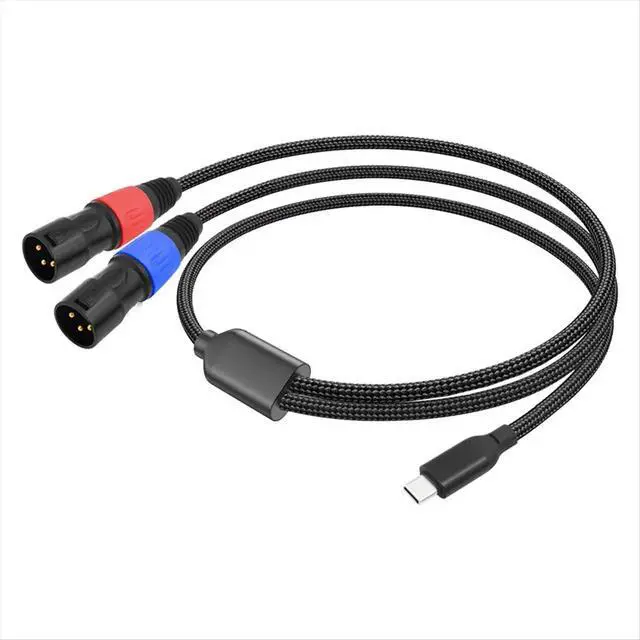 Alt view image 2 of 3 - Type C to Dual XLR Male Aux Audio Cable USB C to Dual XLR Audio Cable Type C to XLR Male Output Stereo Cord 100cm