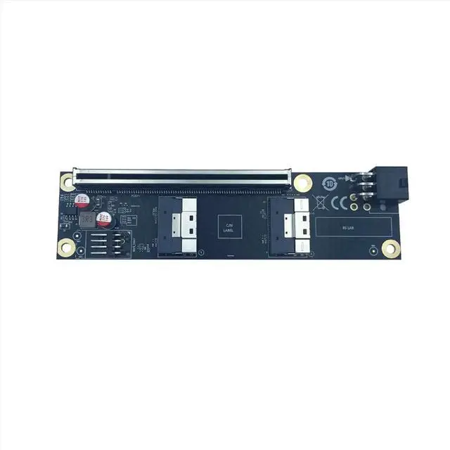 Alt view image 2 of 6 - 2 Port PCI-E 4.0 X16 to SlimSAS SFF-8654 Adapter Card GEN4 SFF-8654-8i SFF8654 Riser Card for Graphics Video Card GPU