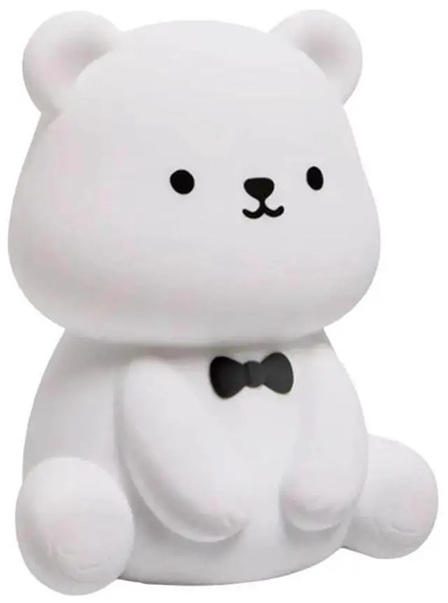 Main image of Silicone Teddy Bear Fun Night Light 3 Level Dimmable Nursery Light Colorful Warm White Sleeping Beside Lamp For Bedr