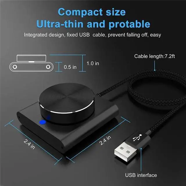 Alt view image 3 of 3 - USB Volume Control Knob External Audio Adjuster With USB Cable For PC Speaker Knob Switch