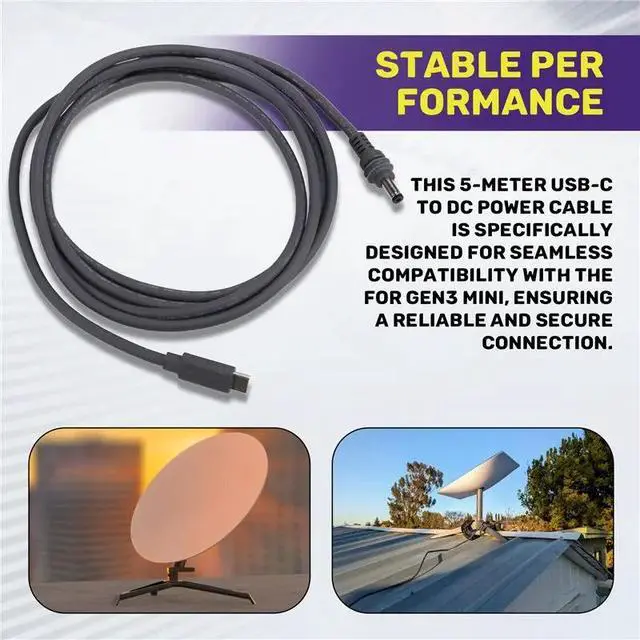 Alt view image 2 of 3 - 5M USB-C To DC Power Cable For PD Chargers Compatible With Starlink Mini Efficient Charging Solution