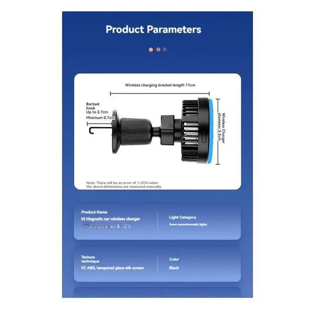 Alt view image 2 of 6 - Magnetic Phone Holder For Car Vent 15W 2 In 1 Car For 15 14 13 12 Series Fast Charging