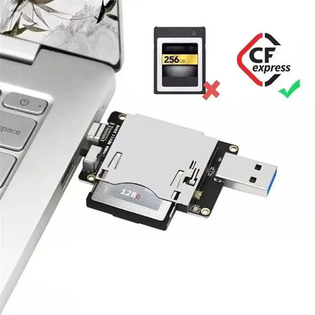 Alt view image 2 of 3 - CFexpress Card Reader USB 3.0 Type A/USB3.1 Type C 10Gbps to Express Riser Adapter for Express Type B Memory