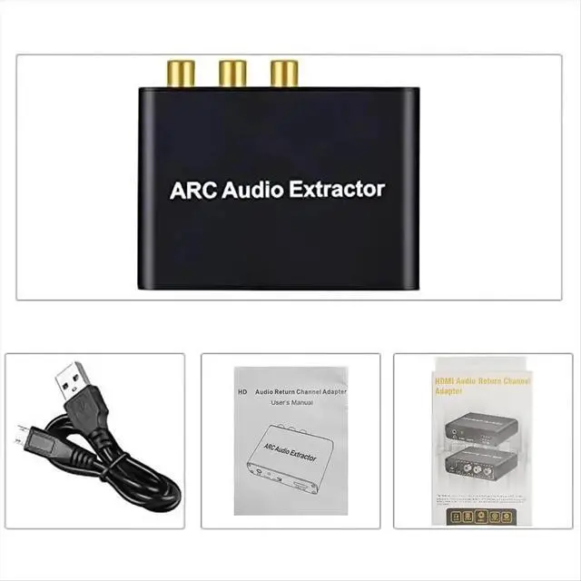 Alt view image 3 of 3 - ARC Audio Converter,192KHz/ARC to Optical/Coaxial//3.5mm Jack for TV/Projector/Speaker/Soundbar/Amplifier