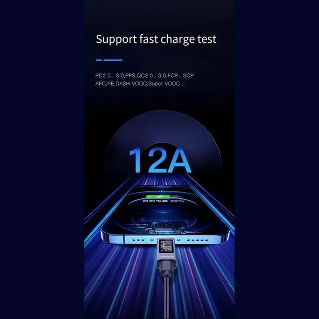 Alt view image 2 of 3 - Power Meter Multi-Function Digital Display DC Voltage Ammeter Power Meter Type-C Charging Tester