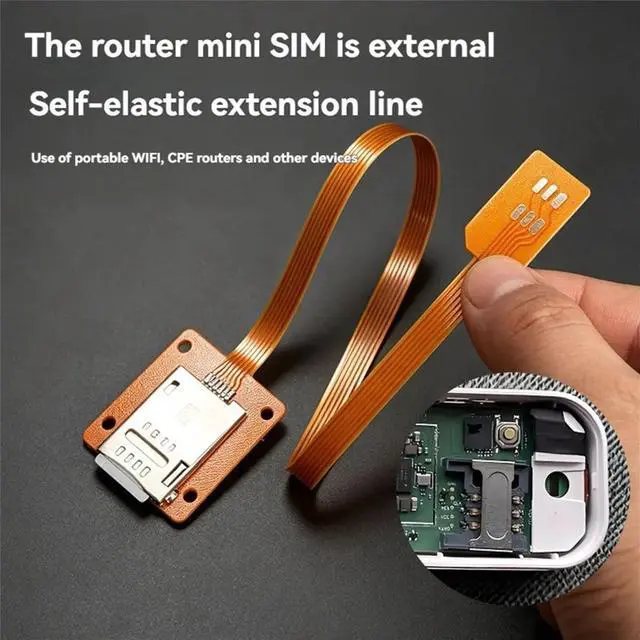 Main image of External Mini SIM Extension Cable for CPE Routers,Forward-Insertion Self-Ejecting SIM Card Slot for Mobile Phones