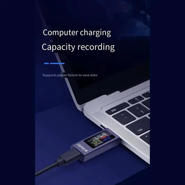 Alt view image 3 of 3 - Power Meter Multi-Function Digital Display DC Voltage Ammeter Power Meter Type-C Charging Tester