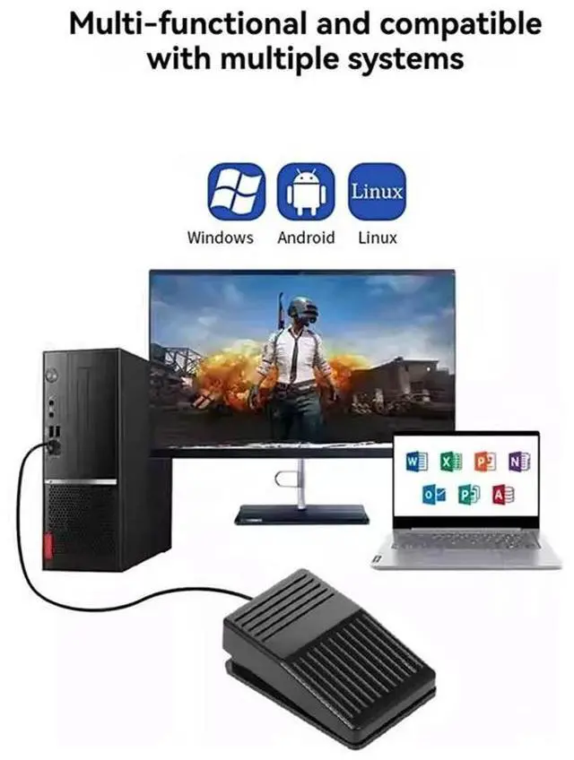 Alt view image 2 of 3 - Foot Pedal Switch USB Waterproof Image Acquisition Foot Pedal Keyboard Switch Foot Controller Pedal Switch-AAAE