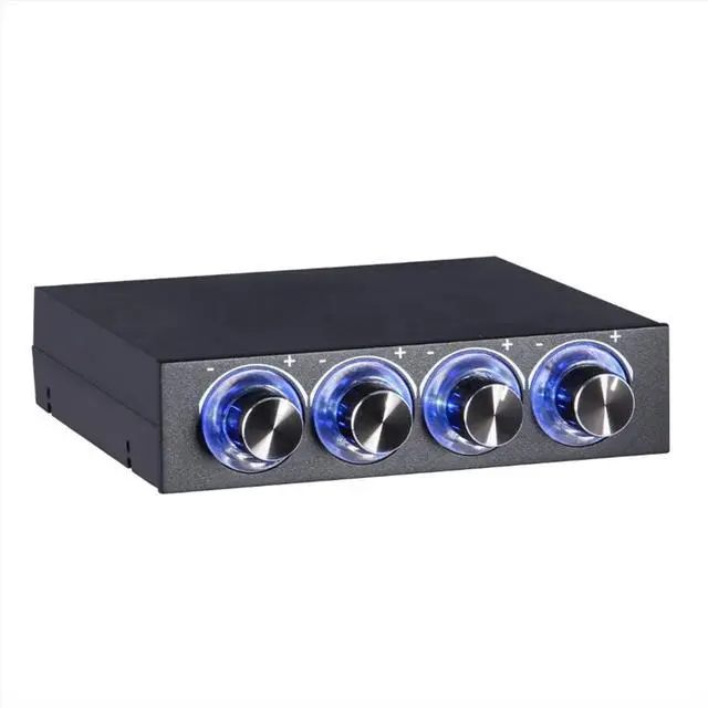 Alt view image 2 of 6 - Fan Speed Controller 4 Channel with LED Controls Up to 4 Sets of PC Computer Fans Controller and CPU HDD VGA