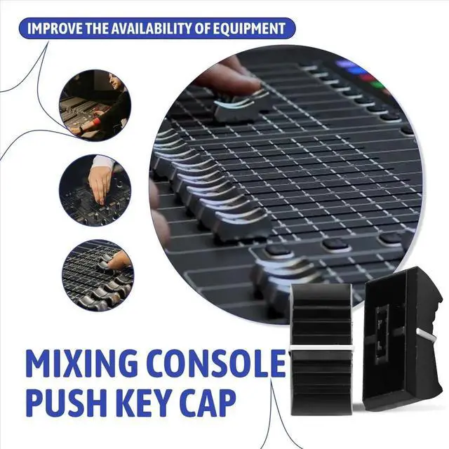 Main image of 100Pcs Fader Knob Caps for Audio Equipment, DJ Equipment, and Mixing Consoles Slider Caps