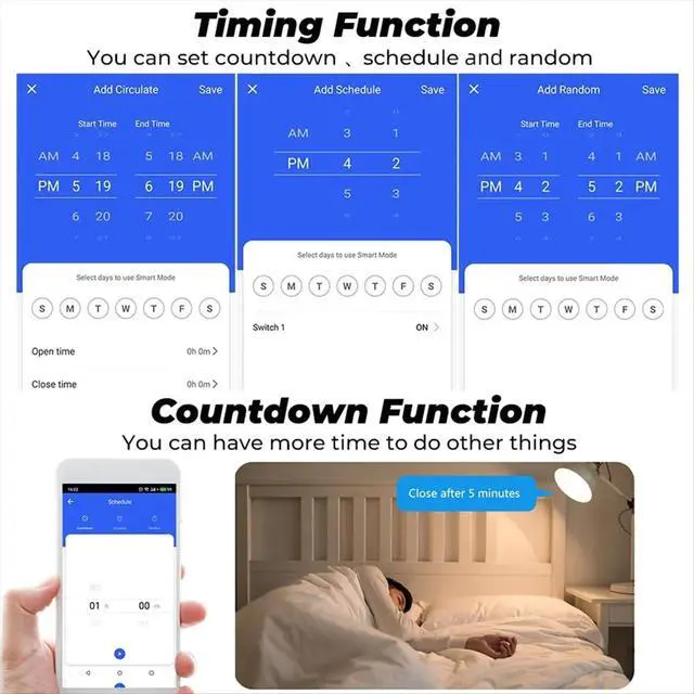 Alt view image 2 of 6 - RF433 Smart Switch Tuya 16A Light Switch MiniHome Breaker Relay with Power Monitor Smart Life APP Voice for ,A