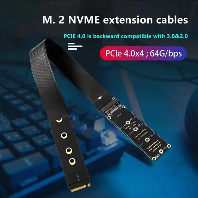 Main image of Dual Protocol PCIE4.0 M.2 M Key NVME Extension Cable Riser Card for 2230 2242 2260 2280 M.2 PCI-E / M2 NGFF SATA SSD:A