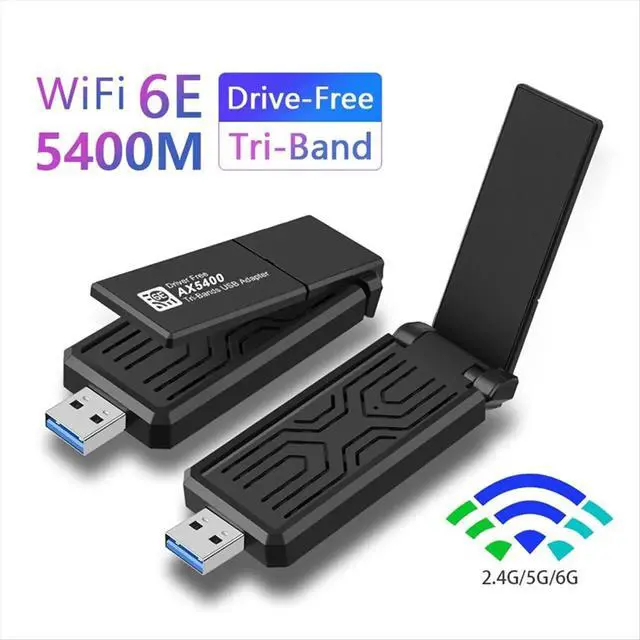 Alt view image 3 of 6 - AX5400 Adapter USB Network Card 6e Tri-Band Dongle for Pc Desktops Laptop 10 11 Driver Free