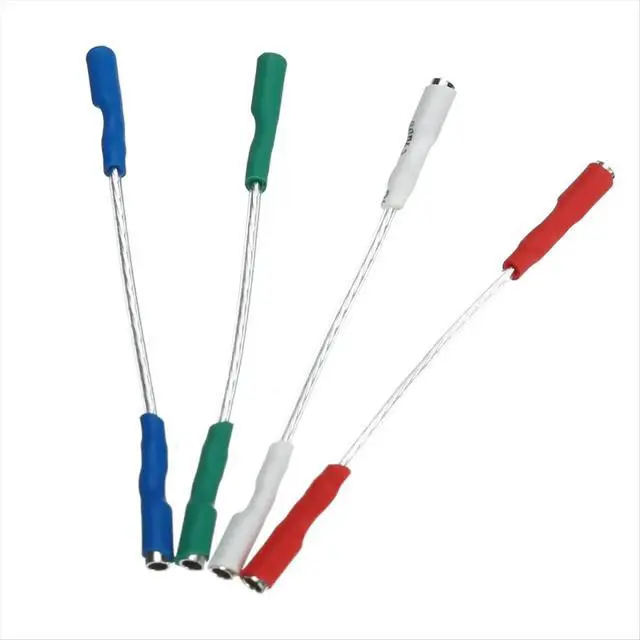 Alt view image 3 of 3 - 4Pcs/Lot 7N Silver Plated Turntable Phono Cartridge Headshell Wire Leads Cables for 1.2mm-1.3mm Pins