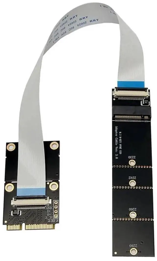 Alt view image 2 of 3 - MINI PCIE to M.2 NVMe Extension Cable MINI PCI-E Card to M.2 NVME SSD Adapter Card for 2230 2242 2260 2280 SSD