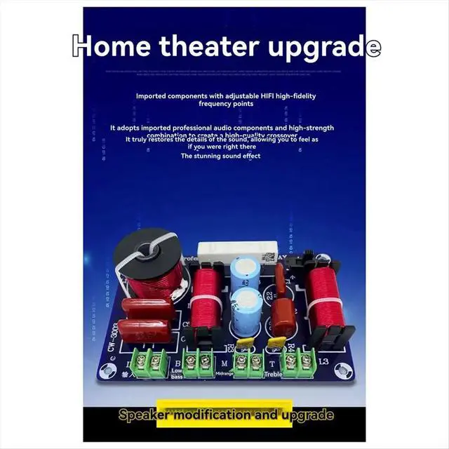 Alt view image 3 of 6 - 3-Way 250W 850/5200Hz Frequency Divider Filter Audio Speaker Crossover Module DIY Medium Hifi Stereo Audio Systems
